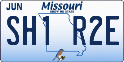 MO license plate SH1R2E