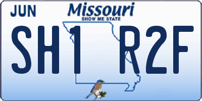 MO license plate SH1R2F