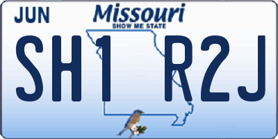 MO license plate SH1R2J