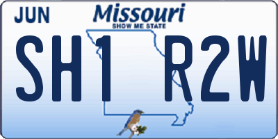 MO license plate SH1R2W