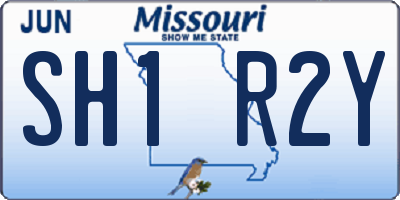 MO license plate SH1R2Y