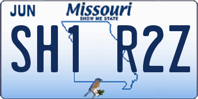 MO license plate SH1R2Z