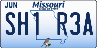 MO license plate SH1R3A