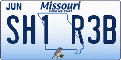 MO license plate SH1R3B