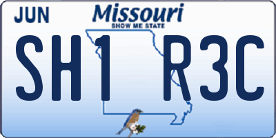 MO license plate SH1R3C