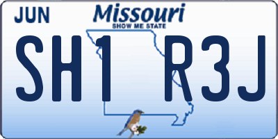MO license plate SH1R3J