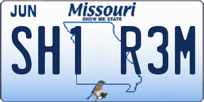 MO license plate SH1R3M