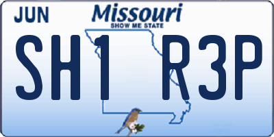 MO license plate SH1R3P
