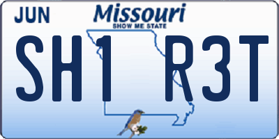 MO license plate SH1R3T