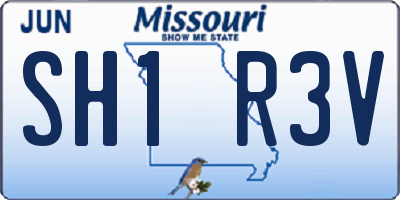 MO license plate SH1R3V