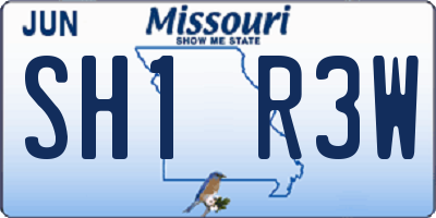 MO license plate SH1R3W