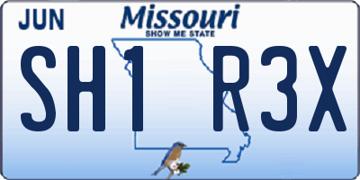 MO license plate SH1R3X