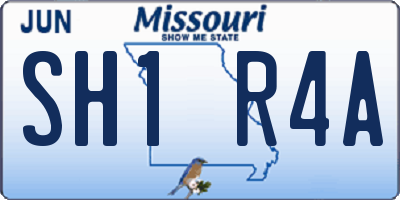 MO license plate SH1R4A
