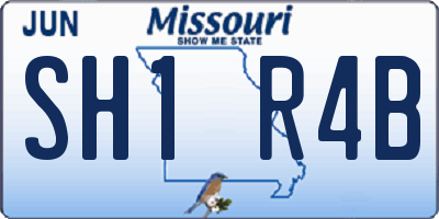 MO license plate SH1R4B