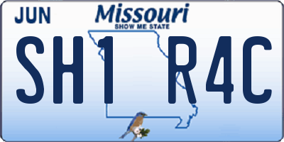 MO license plate SH1R4C