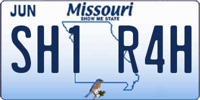 MO license plate SH1R4H