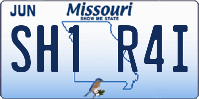 MO license plate SH1R4I