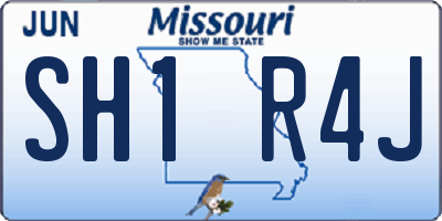 MO license plate SH1R4J