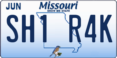 MO license plate SH1R4K
