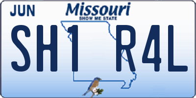 MO license plate SH1R4L
