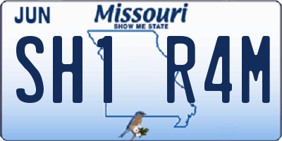 MO license plate SH1R4M