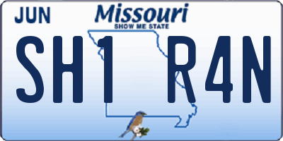MO license plate SH1R4N