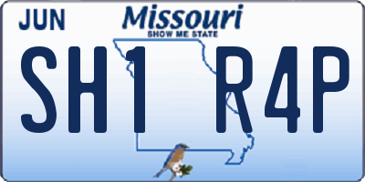 MO license plate SH1R4P