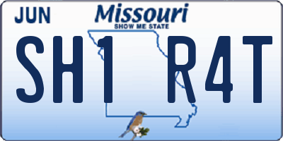 MO license plate SH1R4T