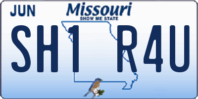 MO license plate SH1R4U