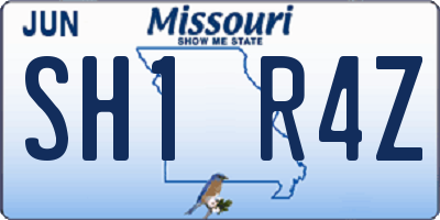 MO license plate SH1R4Z