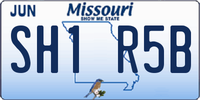 MO license plate SH1R5B