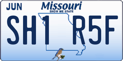 MO license plate SH1R5F