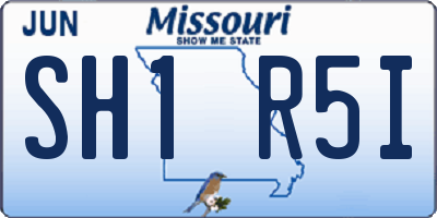 MO license plate SH1R5I