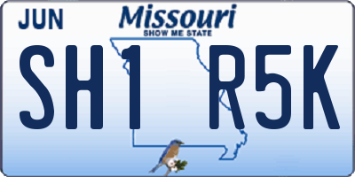 MO license plate SH1R5K