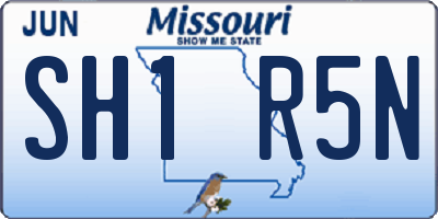 MO license plate SH1R5N