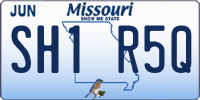 MO license plate SH1R5Q
