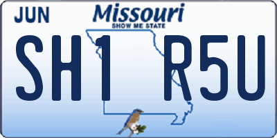 MO license plate SH1R5U