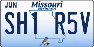 MO license plate SH1R5V