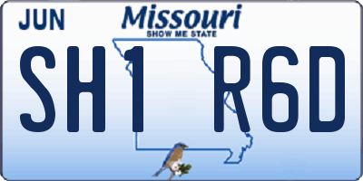 MO license plate SH1R6D