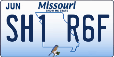 MO license plate SH1R6F