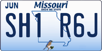 MO license plate SH1R6J