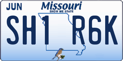 MO license plate SH1R6K