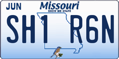 MO license plate SH1R6N