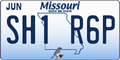 MO license plate SH1R6P