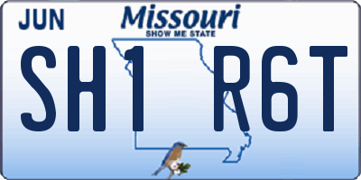 MO license plate SH1R6T