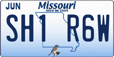 MO license plate SH1R6W
