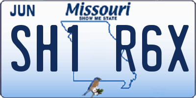 MO license plate SH1R6X