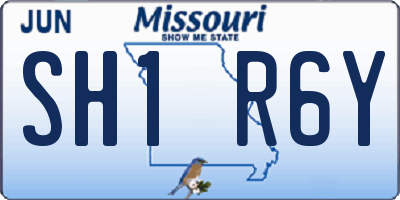 MO license plate SH1R6Y