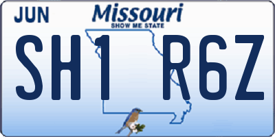 MO license plate SH1R6Z