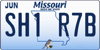 MO license plate SH1R7B